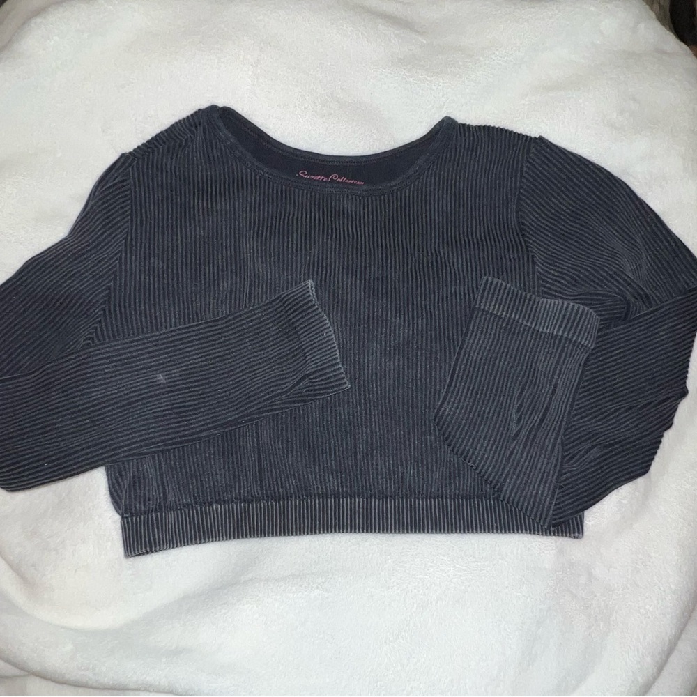 Long Sleeve Ribbed Crop Top